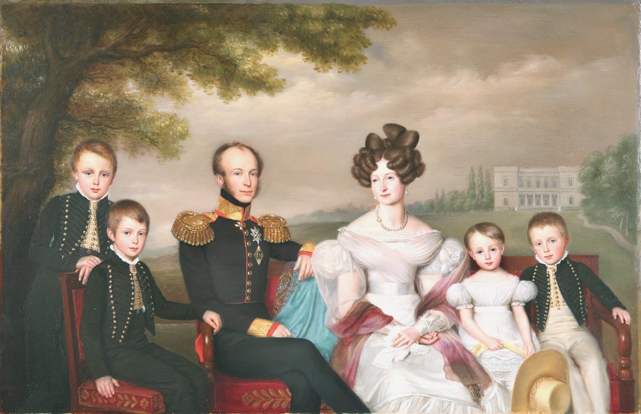 Kong William II med sin familie. Fra venstre mod højre af Jan Baptist van der Hulst