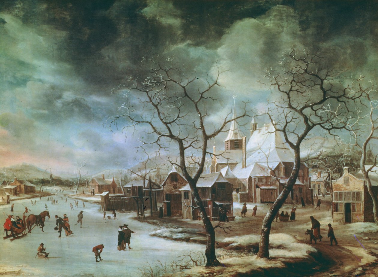 Vinterscene (panel) af Jan Abrahamsz. Beerstraten