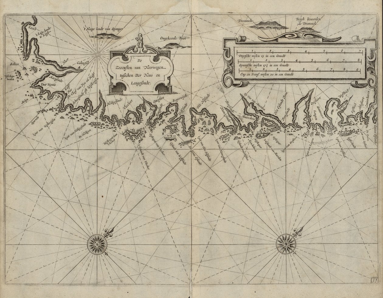 Norges havkyst mellem der Neus og Langesondt af Jan Blaeu