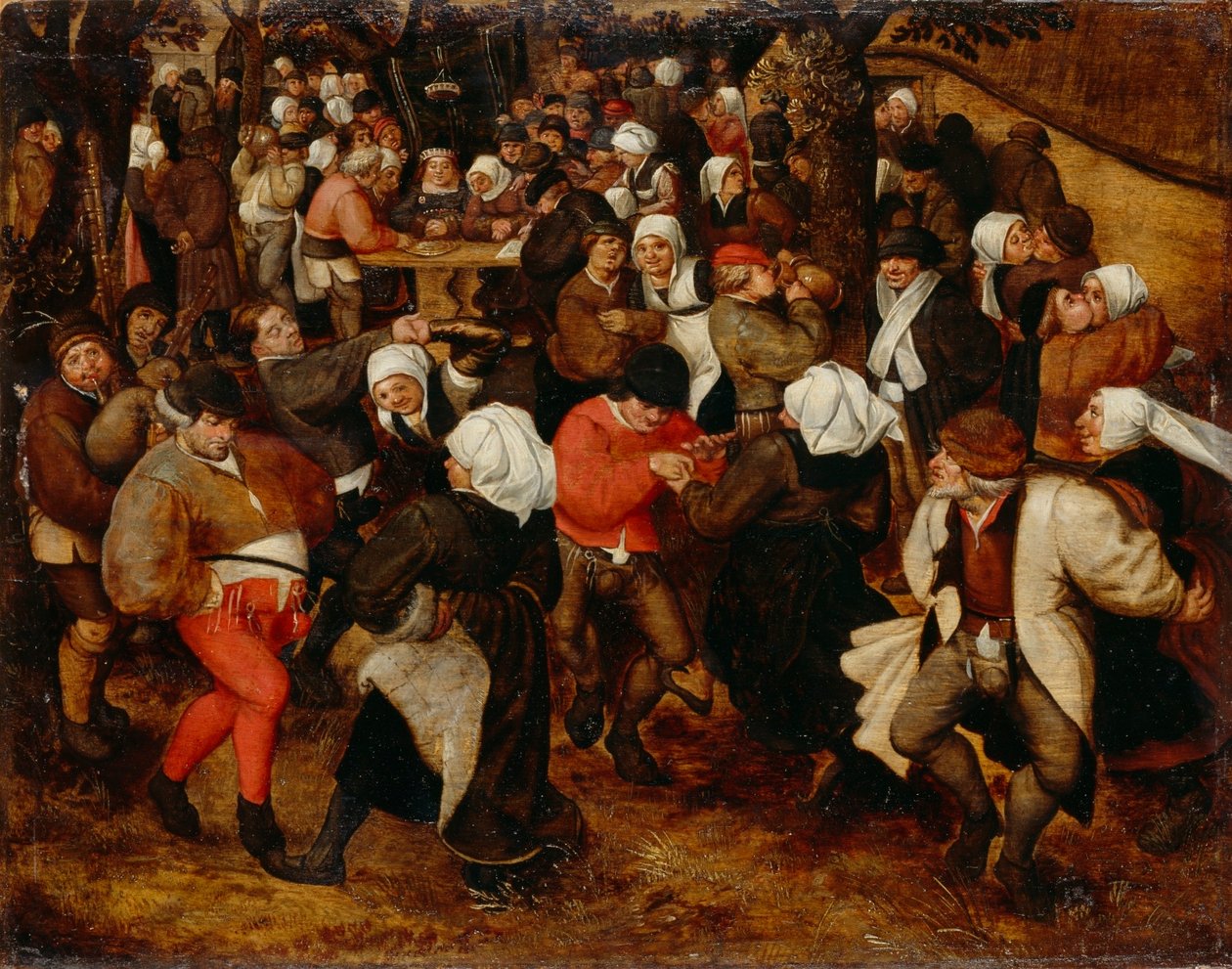 Landmandsbryllup under åben himmel af Jan the Elder Brueghel