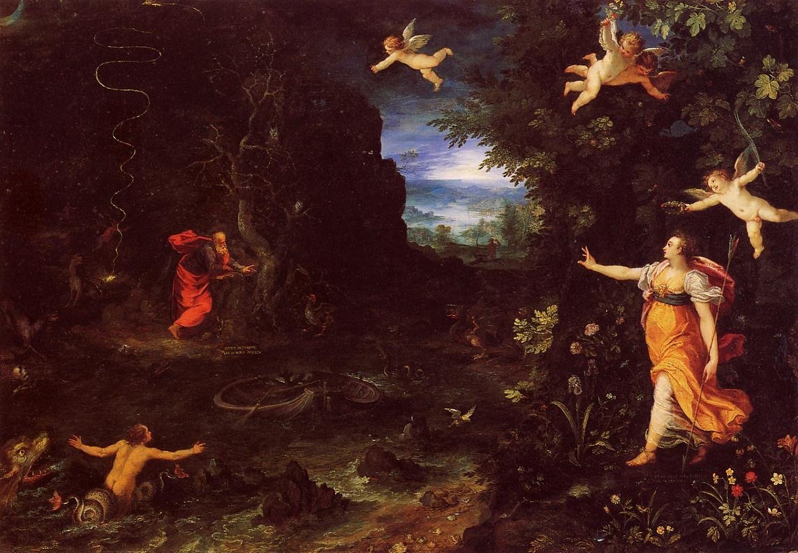 Circe og Ulysses af Jan the Elder Brueghel