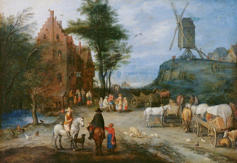 Dorfstraße af Jan the Elder Brueghel
