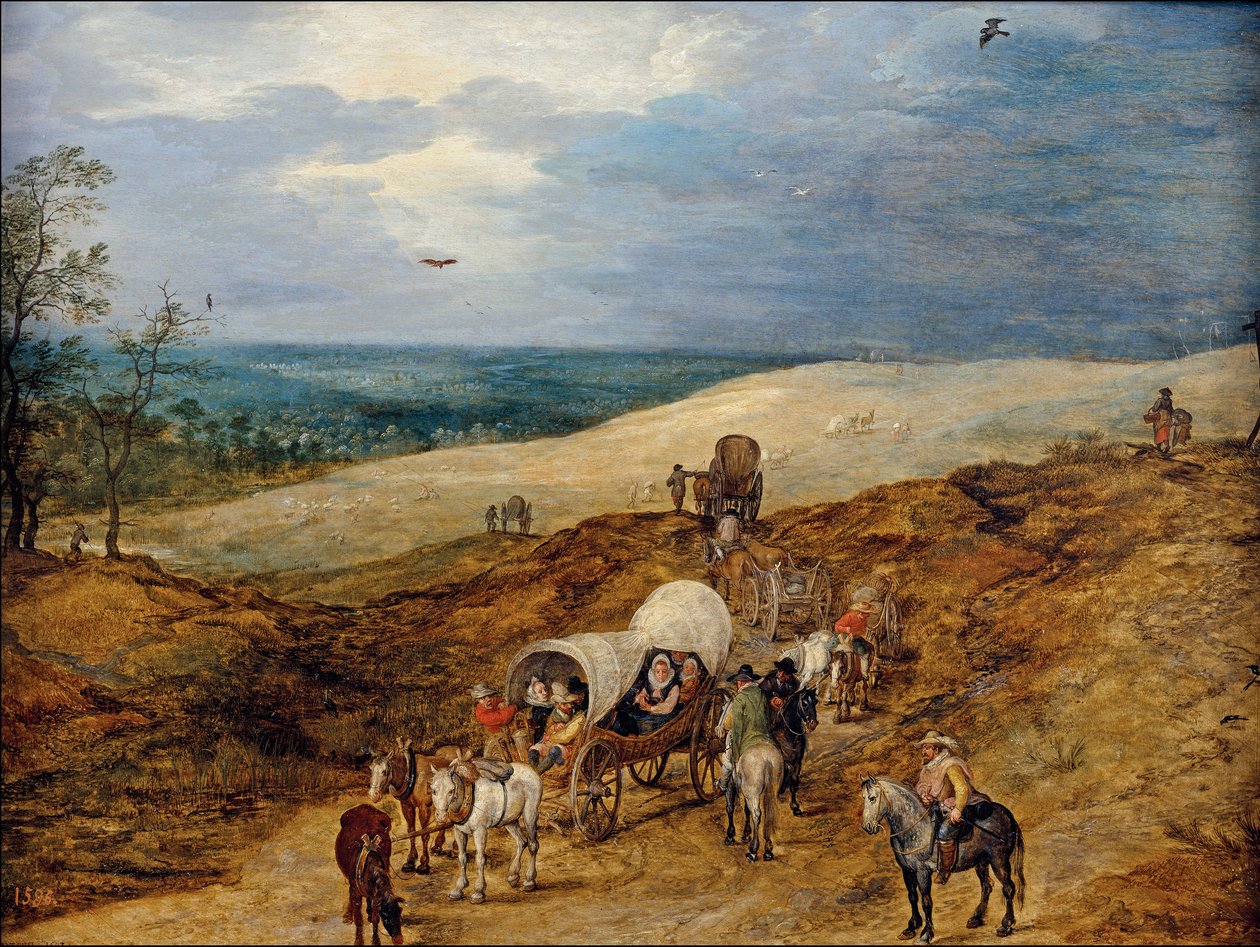 Landskab med biler af Jan the Elder Brueghel