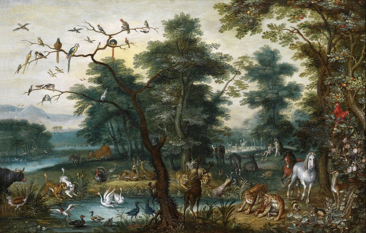 Paradislandskab med menneskets fald af Jan Brueghel the Younger