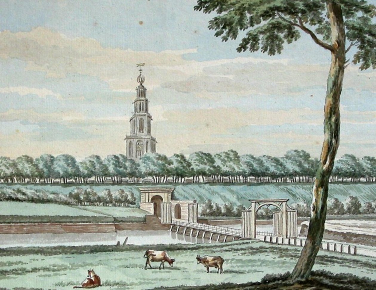 Udvendigt Oosterpoort og Oosterpoortenbrug med bymur i Groningen af Jan Bulthuis