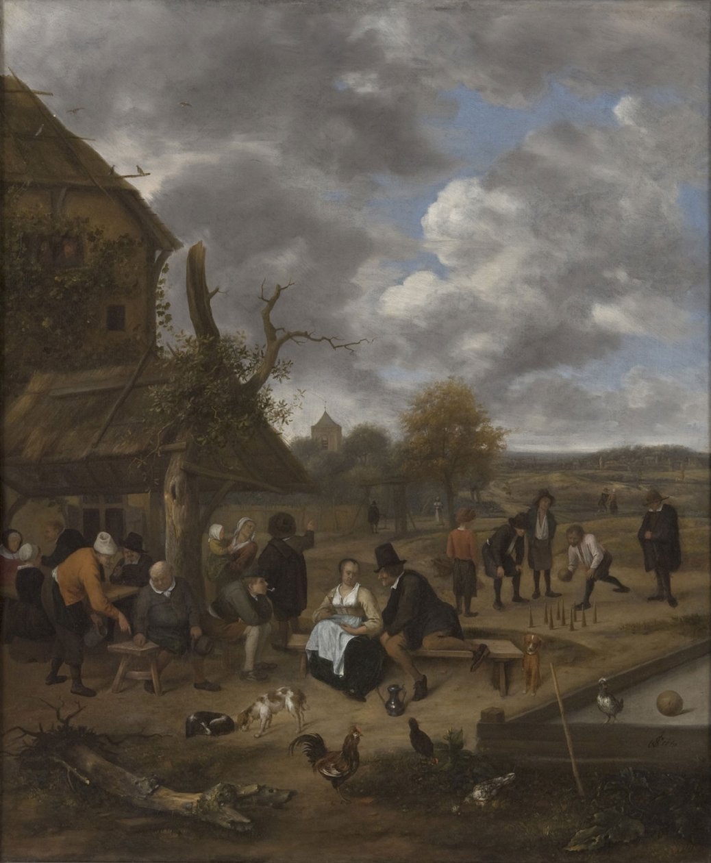 Landskab med en kro af Jan Havickszoon Steen