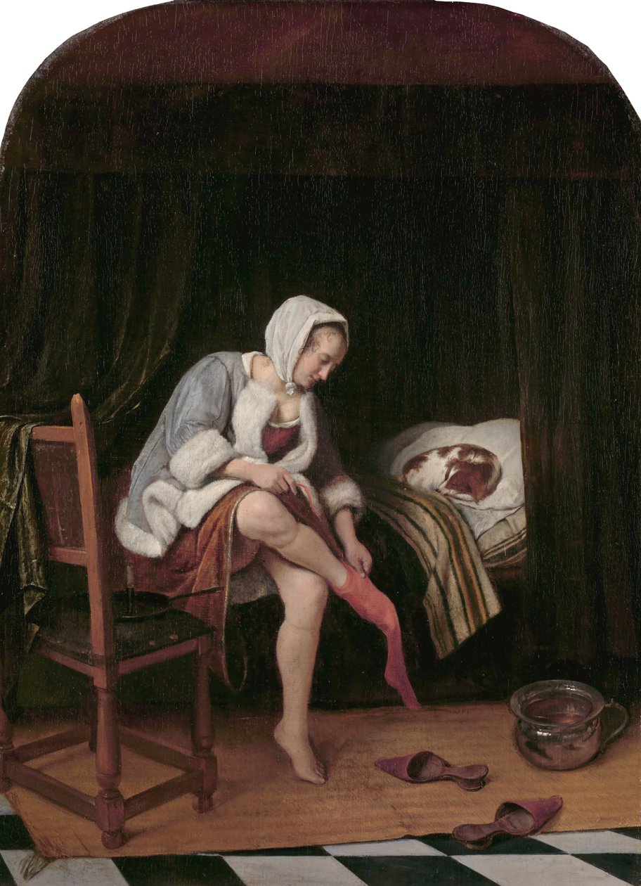 Kvinde på sit toilet af Jan Havickszoon Steen