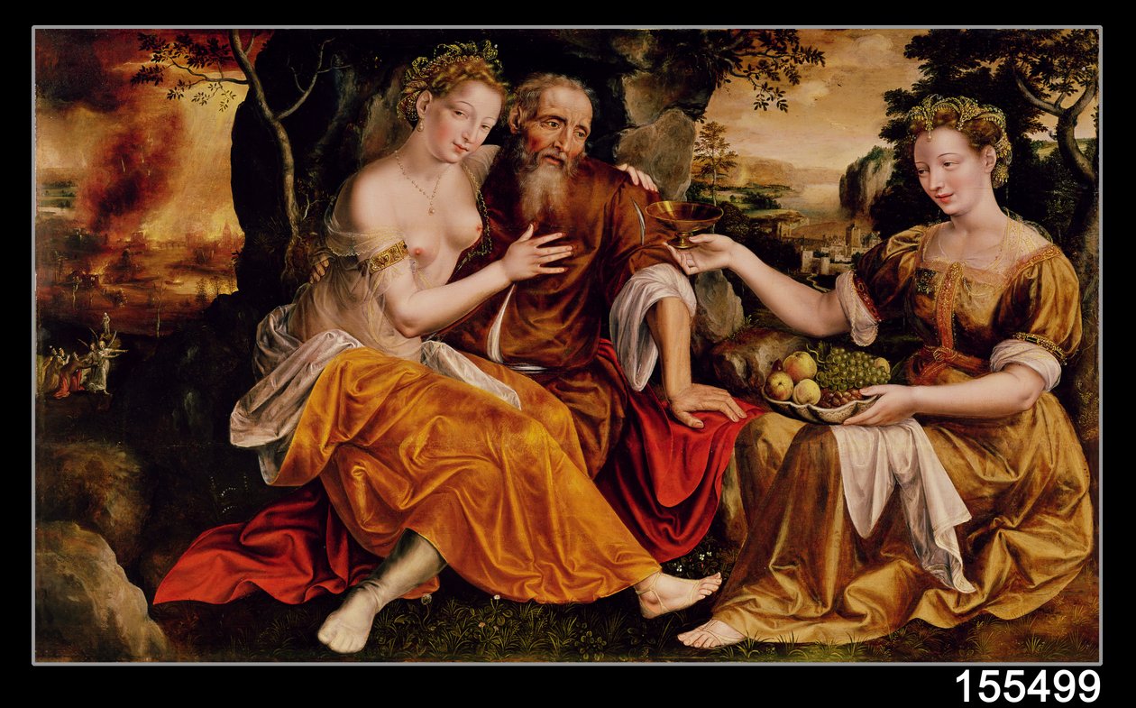 Lot og hans døtre, c.1565 af Jan Massys or Metsys