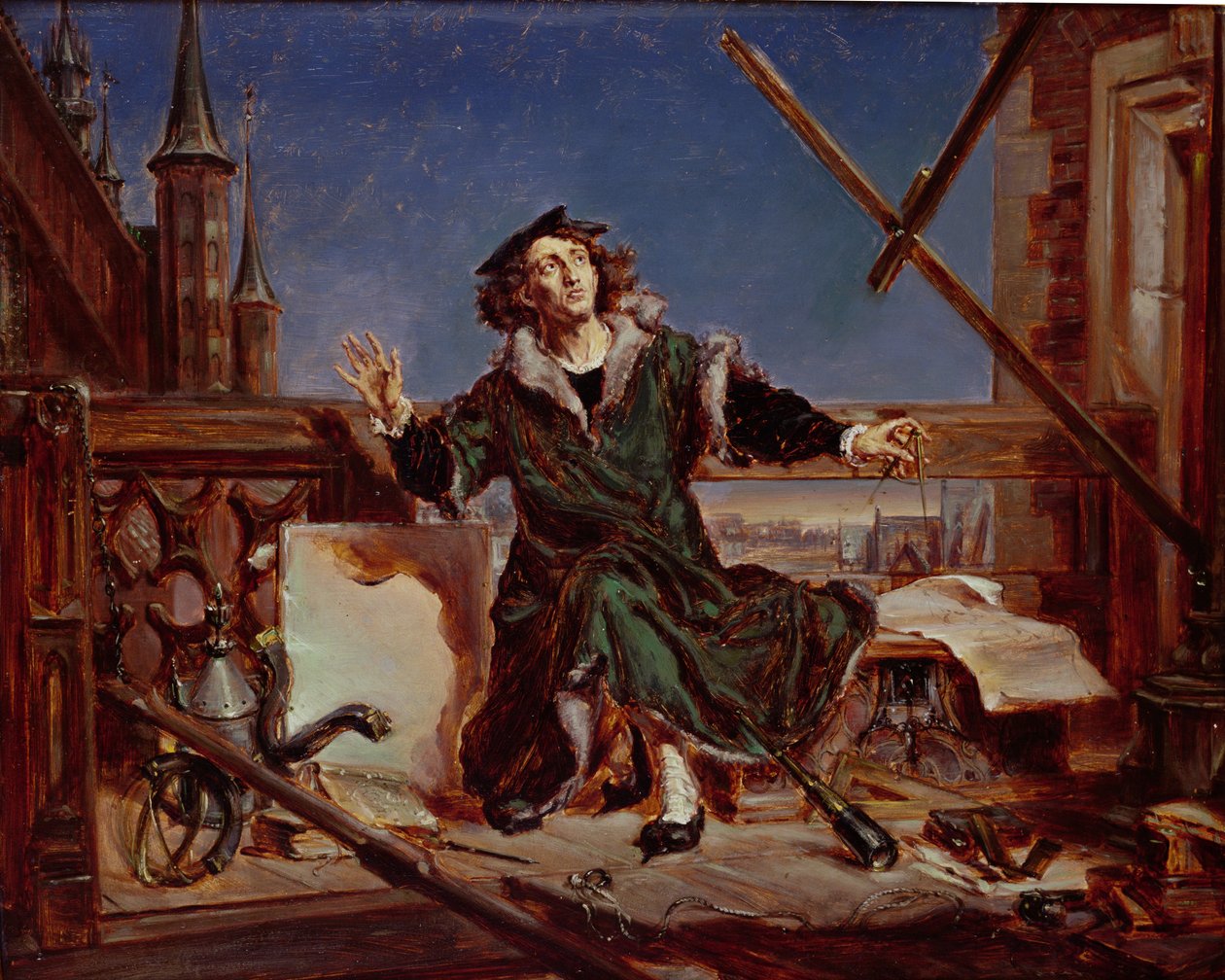 Astronomen Nicolaus Copernicus (1473-1543) (olie på karton) af Jan Alojzy Matejko