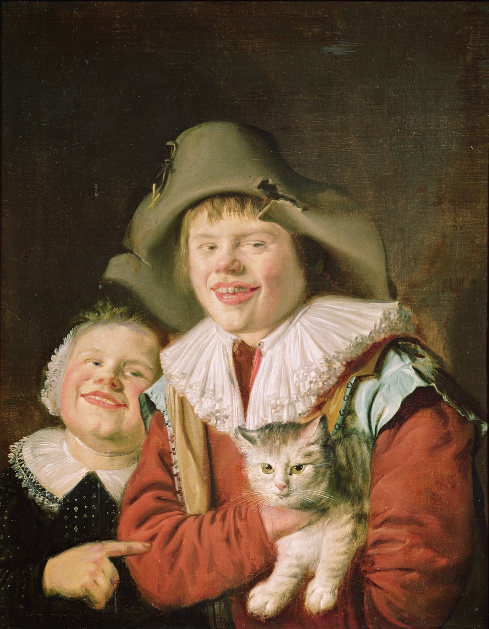 Børn leger med en kat af Jan Miense Molenaer