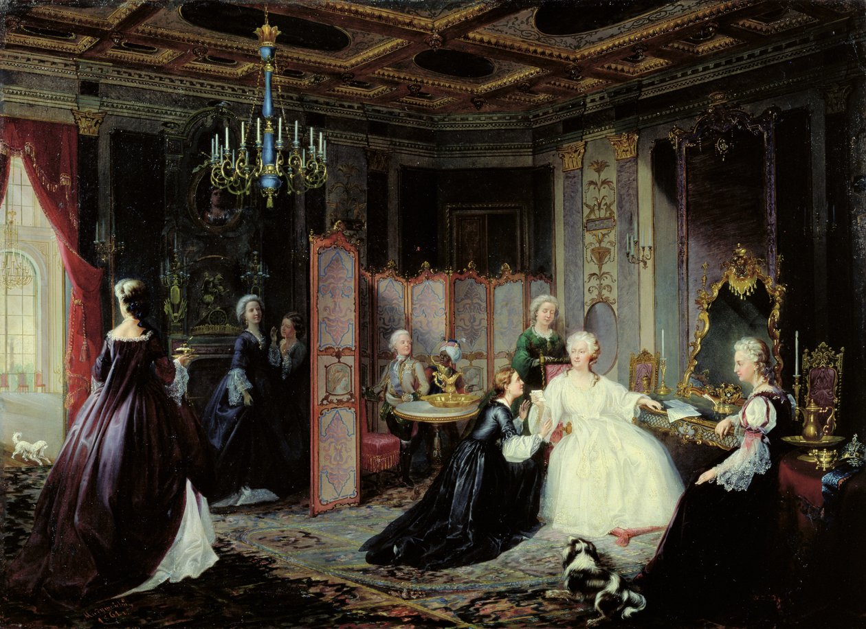 Kejserinde Katarina den Store (1729-96) modtog et brev, 1861 af Jan Ostoja Mioduszewski