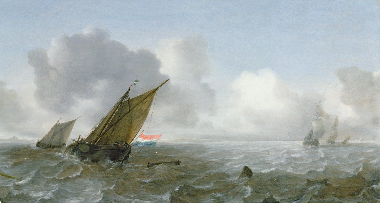 Forsendelse offshore i en leg, 1600-tallet af Jan Porcellis