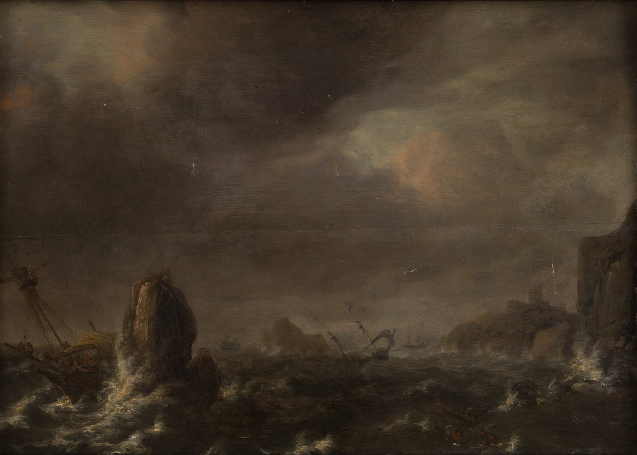 Stormfuldt hav af Jan Porcellis