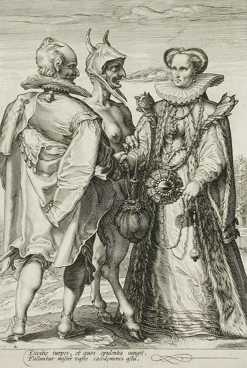 Ægteskab for penge, plade 2 i Ægteskabstrilogien, ca. 1594 af Jan Saenredam