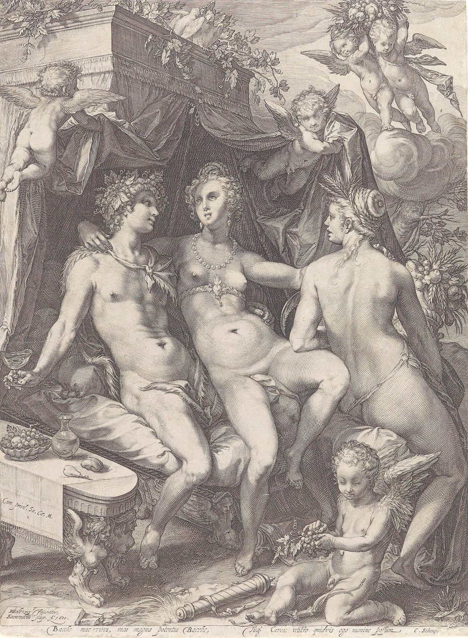 Uden Bacchus og Ceres er Venus kold af Jan Saenredam