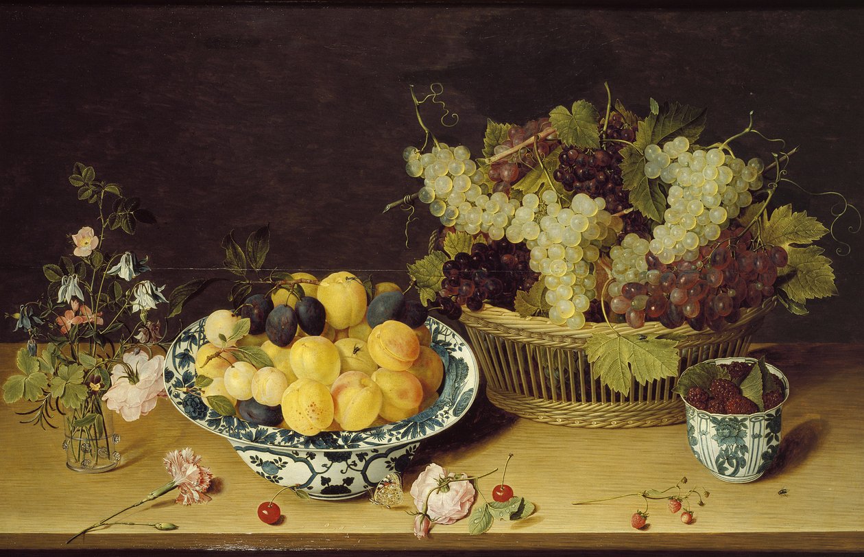 Stilleben af frugt og blomster af Jan Soreau