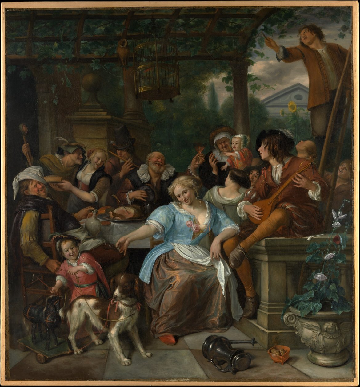 Glædelig selskab på en terrasse af Jan Havickszoon Steen