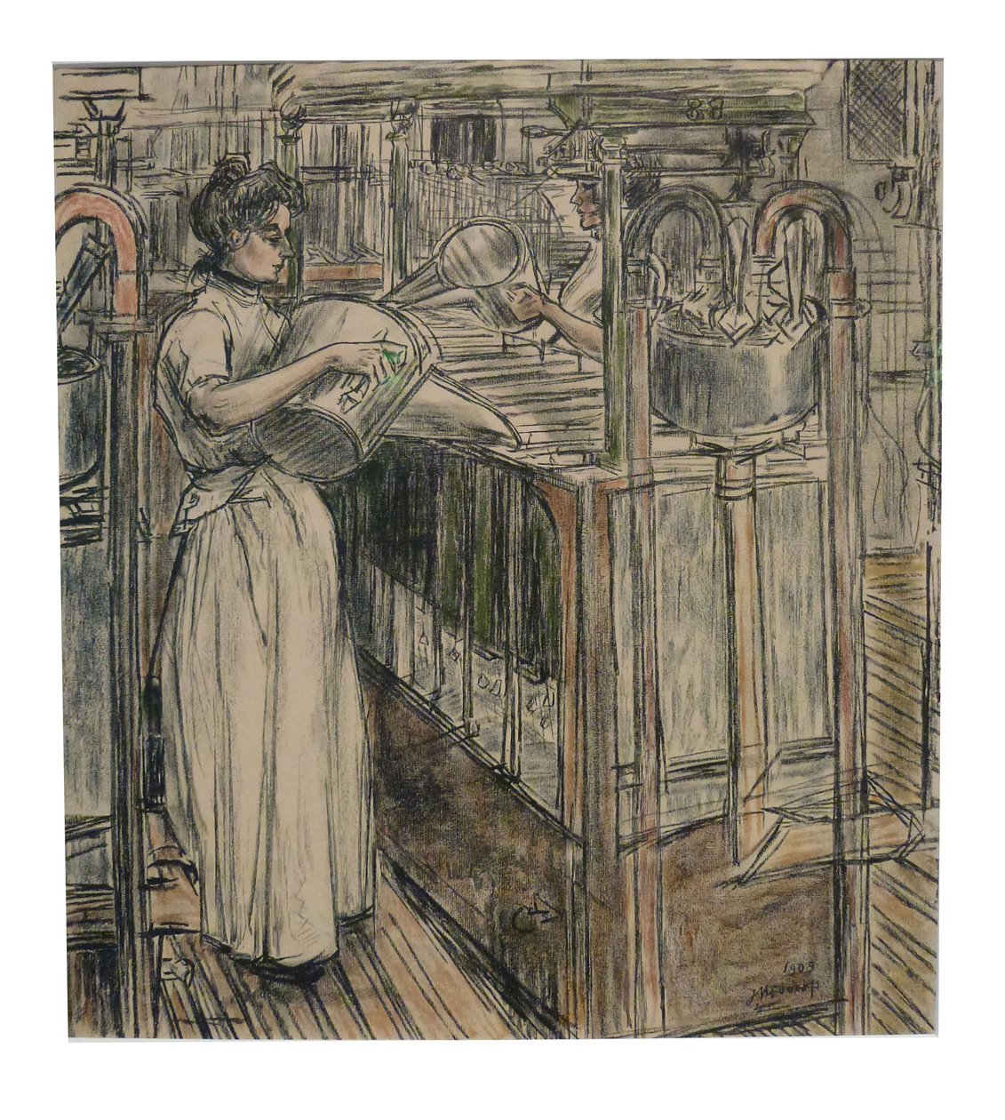 Støberi 1 af de 12 litos, som Toorop lavede om fremstilling af stearinlys af Jan Toorop