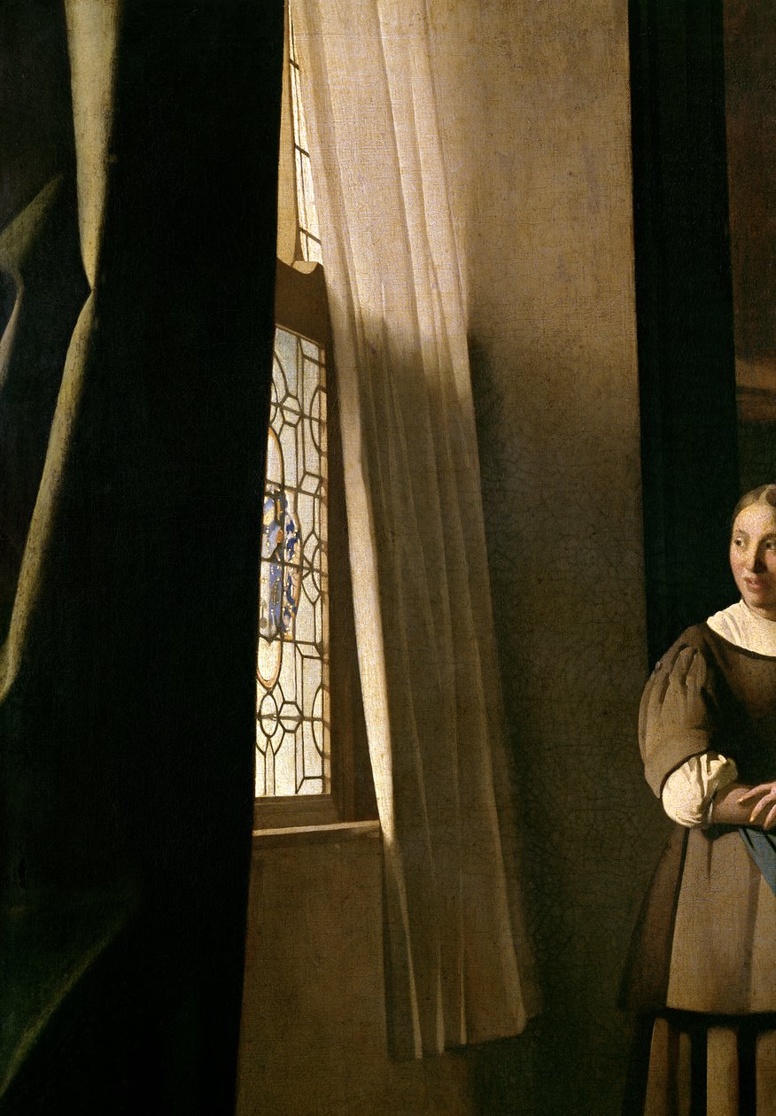 Dame skriver et brev med sin tjenestepige, ca. 1670 (detalje 2353) af Jan Vermeer van Delft