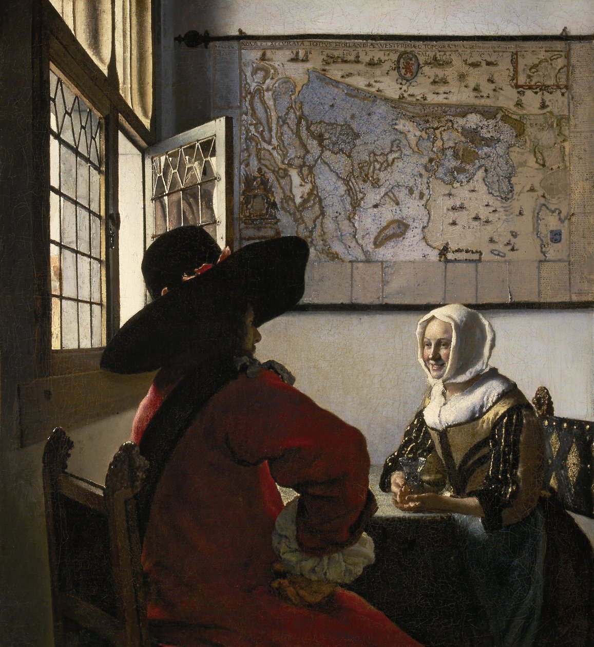 Betjent og grinende pige af Jan Vermeer van Delft