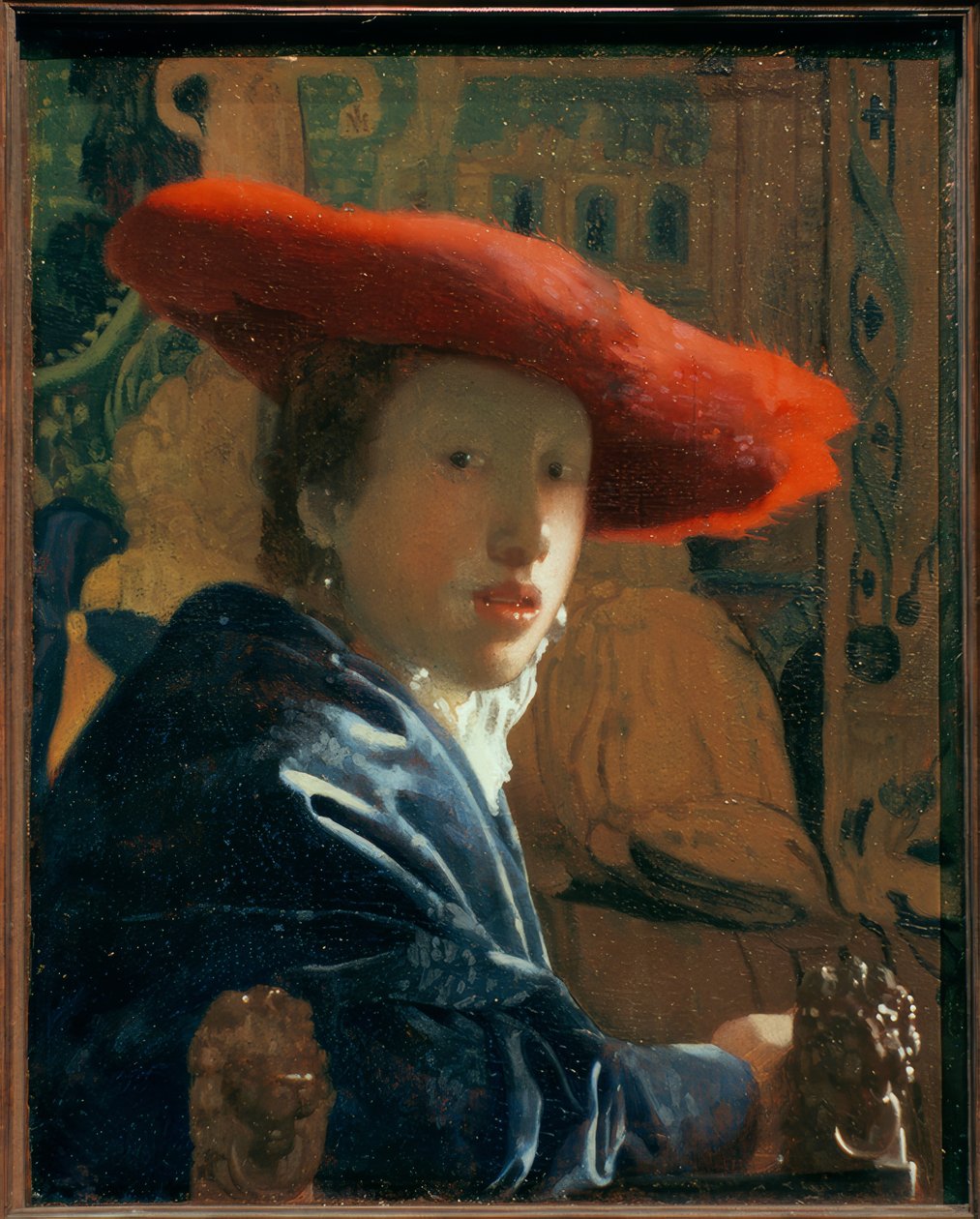 Pige med rød hat af Jan Vermeer van Delft