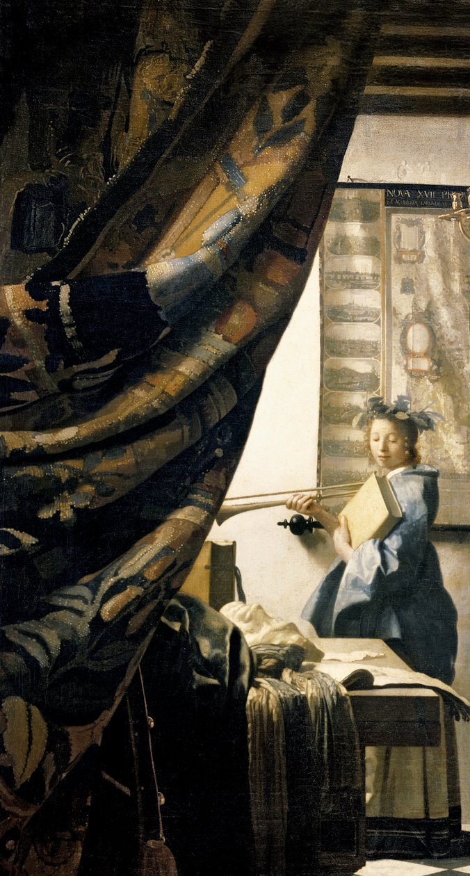 The Artists Studio, ca. 1665-66 olie på lærred detalje af 408 af Jan Vermeer van Delft