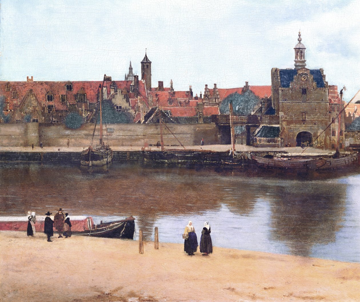Udsigt over Delft, ca. 1660-61 (detalje af 1109252) af Jan Vermeer van Delft