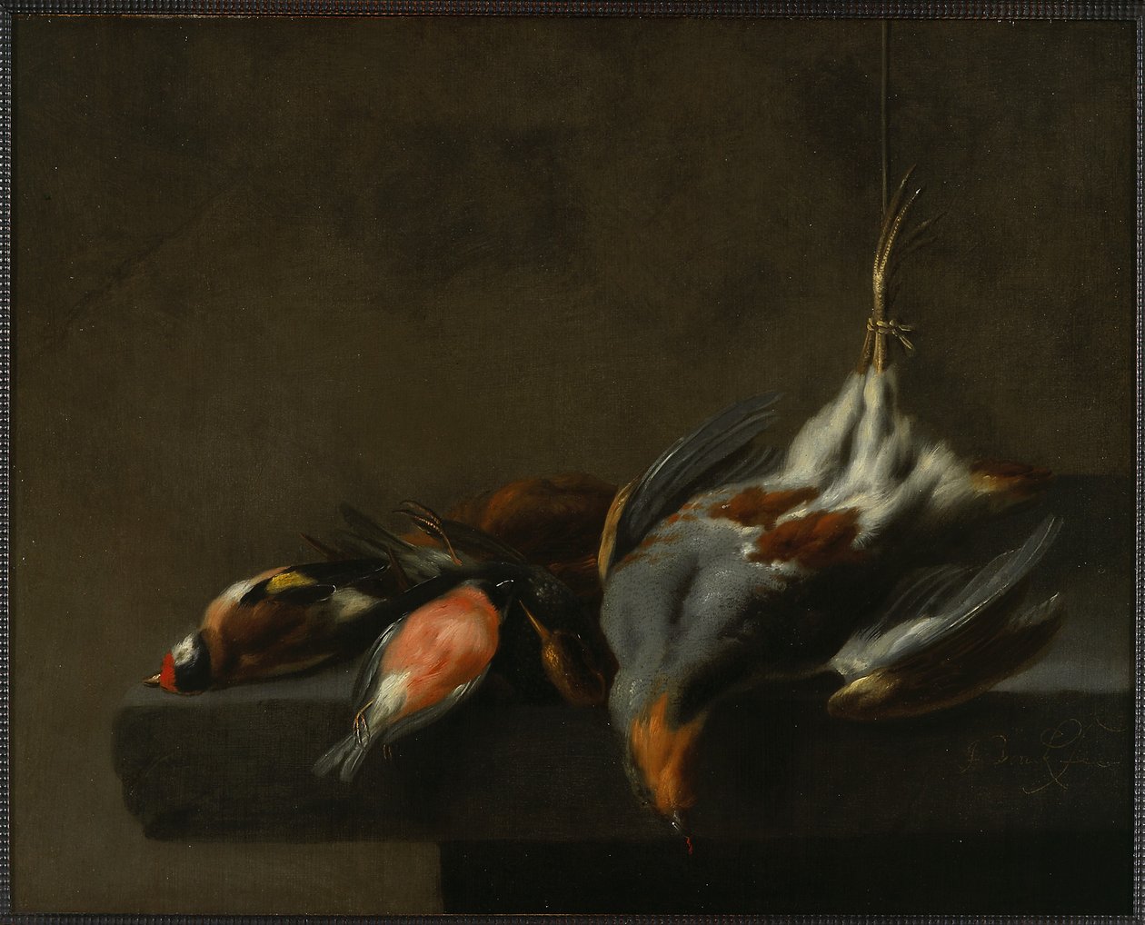 Stilleben med døde fugle, ca.1660 af Jan Vonck