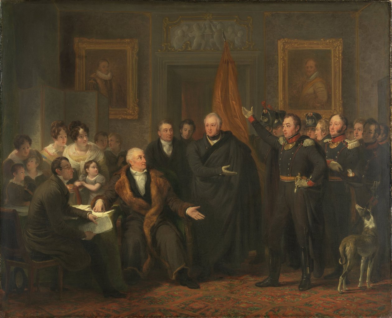 Triumvirat overtager magten i prinsen af Oranges navn, 21. november 1813, ca. 1828 af Jan Willem Pieneman