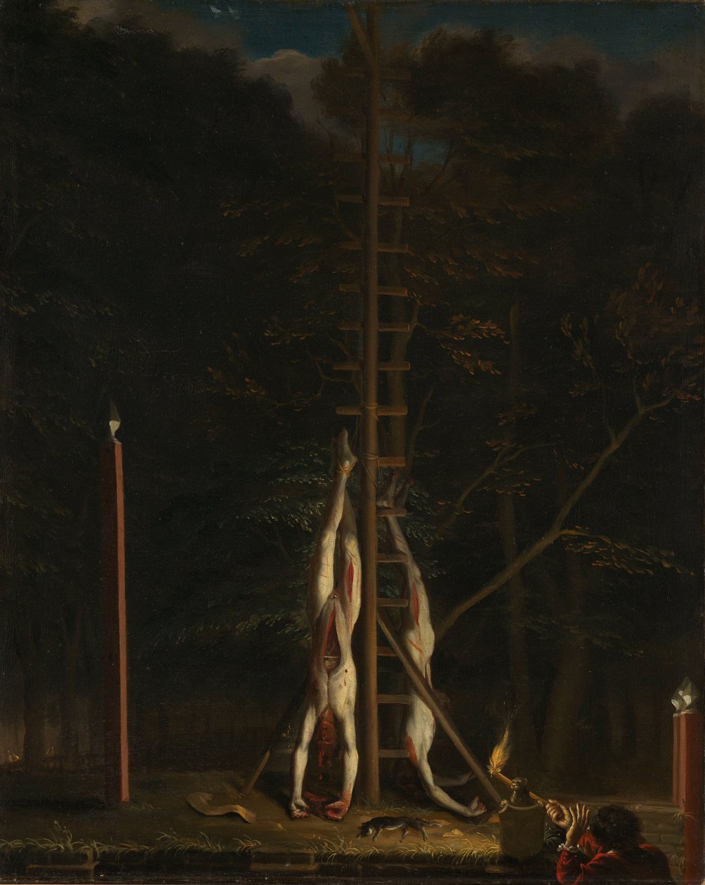 Ligene af brødrene De Witt, på Groene Zoodje ved Lange Vijverberg i Haag, 20. august 1672 af Jan de Baen
