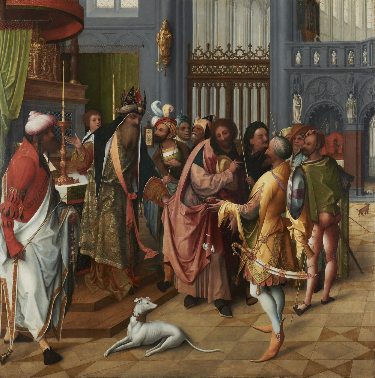 Joseph and the Suitors, ca. 1515-20 (panel) (for verso se 88614) af Jan de Beer