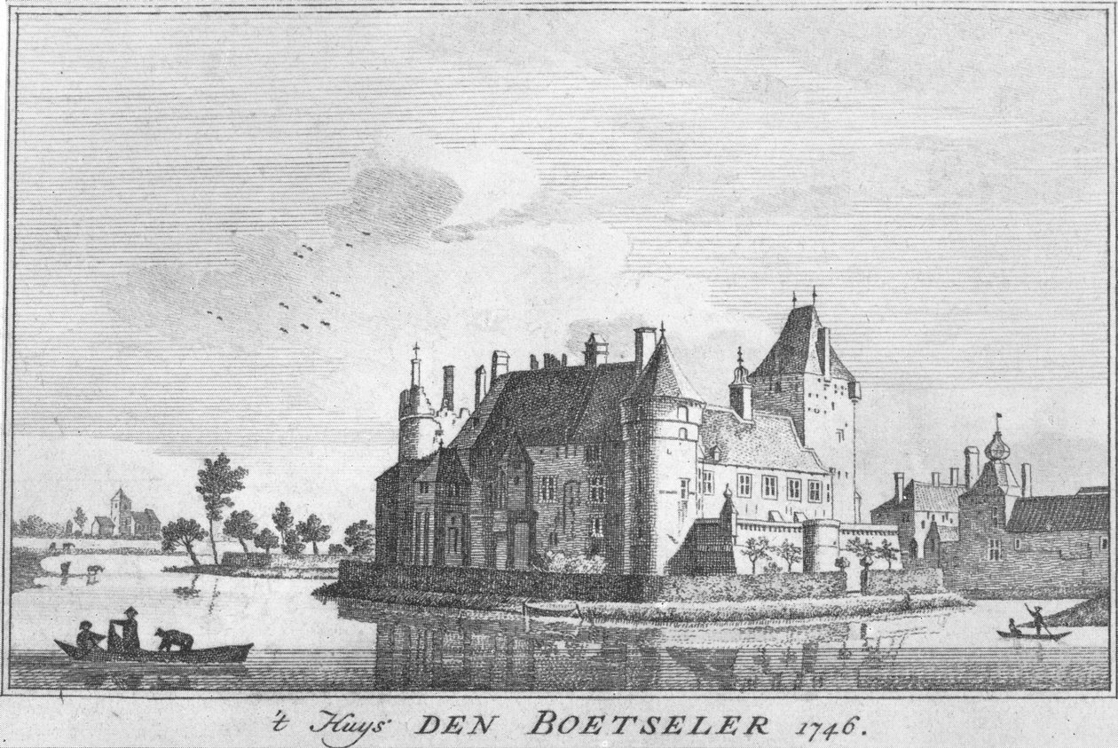 Burg Boetzelaer 1746, stik efter en tegning af Jan de Beijer af Jan de Beijer