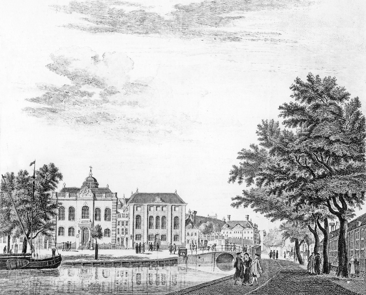 De to store synagoger af tyske jøder i Amsterdam, Holland, 1765 af Jan de Beijer