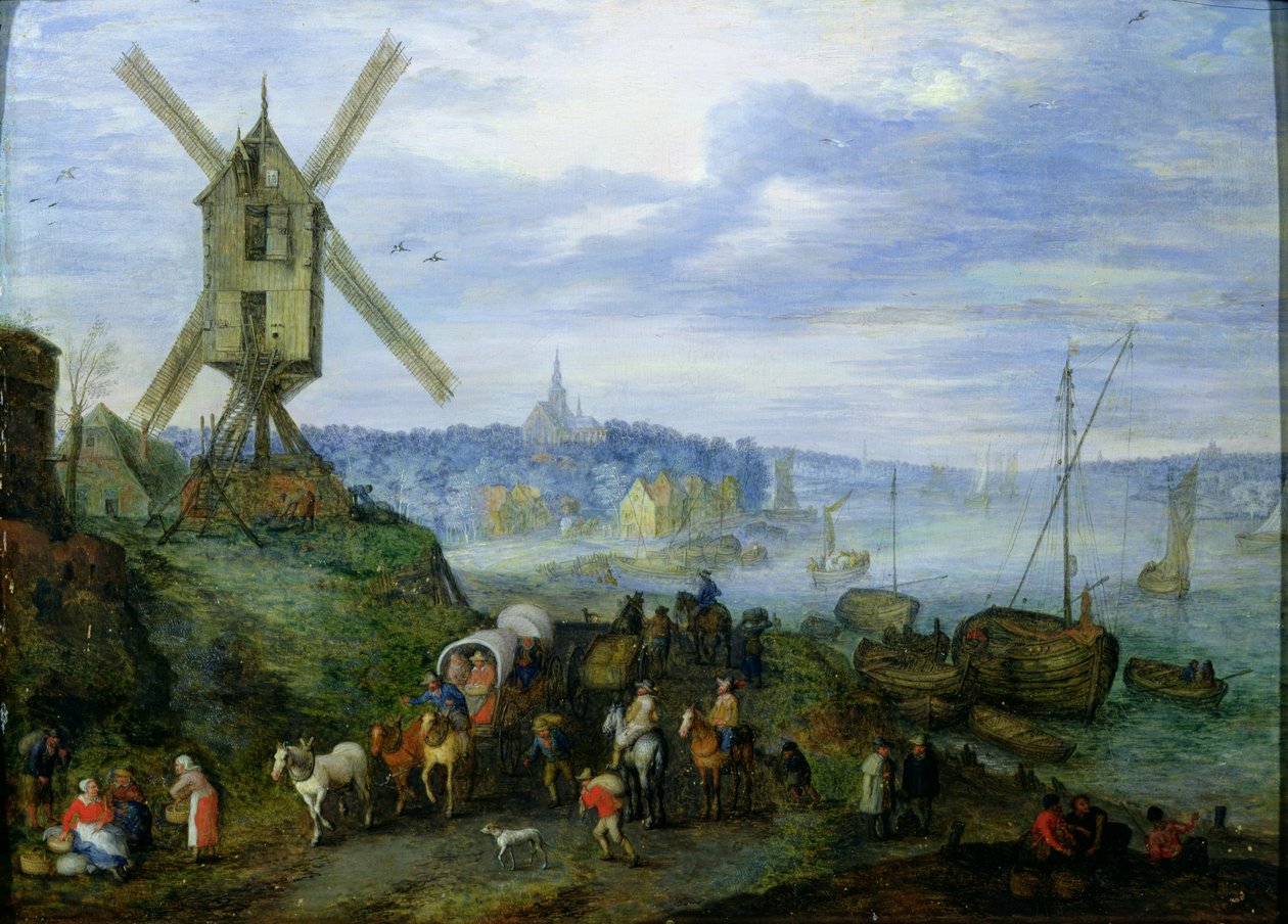 Flodlandskab af Jan the Elder Brueghel