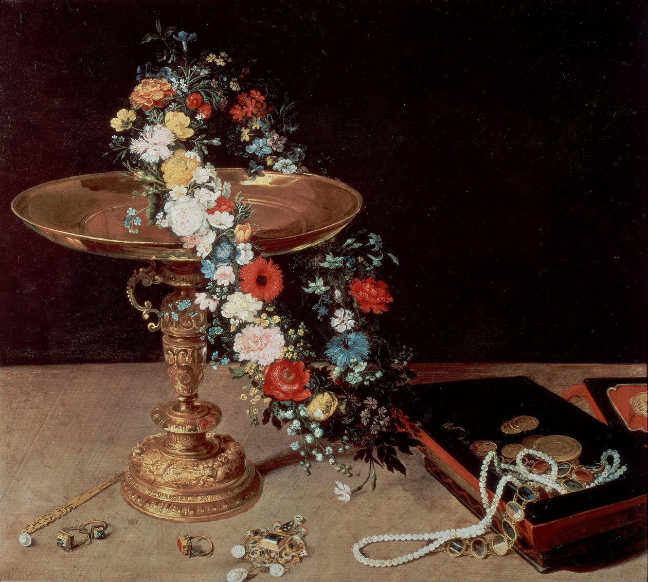 Stilleben med krans af Jan the Elder Brueghel