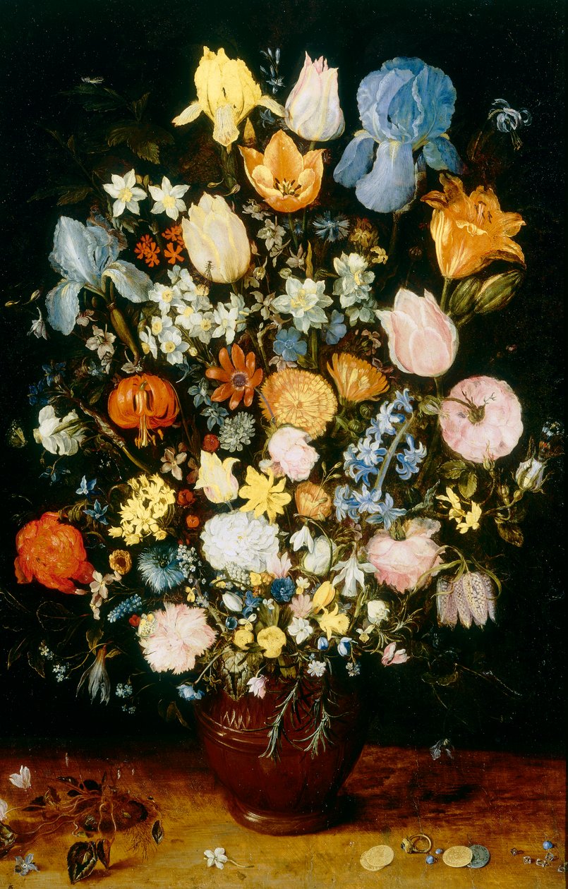 Vase med blomster, med iris af Jan the Elder Brueghel