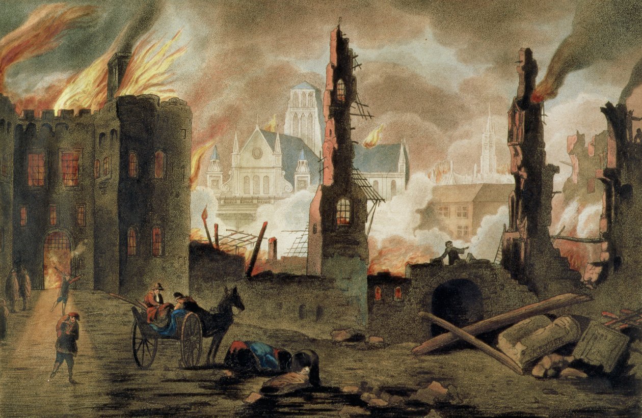 Den store brand i London i 1666 af Jan the Elder Griffier