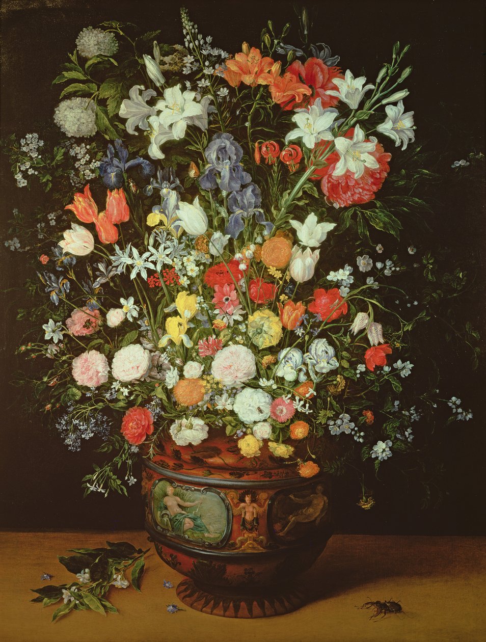 Stilleben af blomster i en vase af Jan Brueghel the Younger