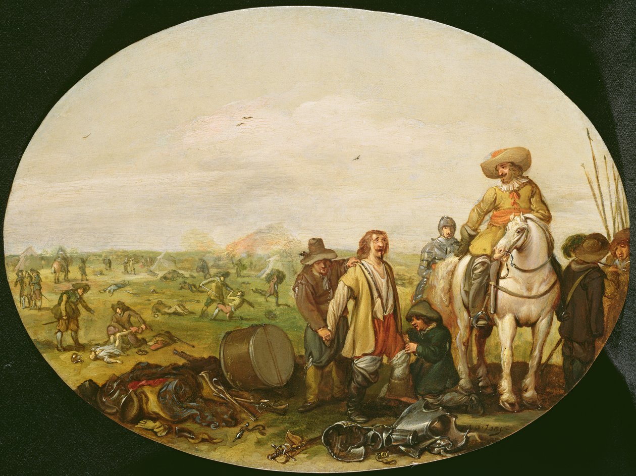 Efterspillet af slaget (olie på kobber) af Jan the Younger Martsen