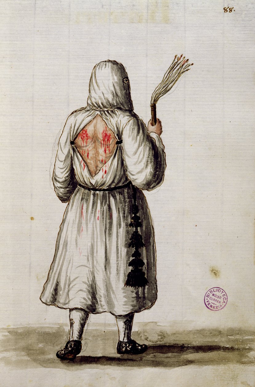 En flagellant (pen og blæk og wc på papir) af Jan van Grevenbroeck