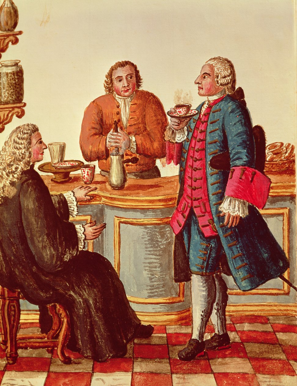 Venetianske adelsmænd på en café af Jan van Grevenbroeck