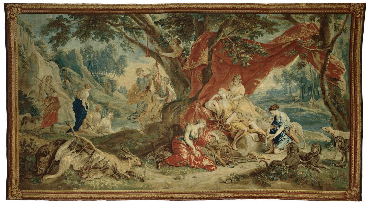 Hvilende Diana, fra gudernes triumf af Jan van Orley  