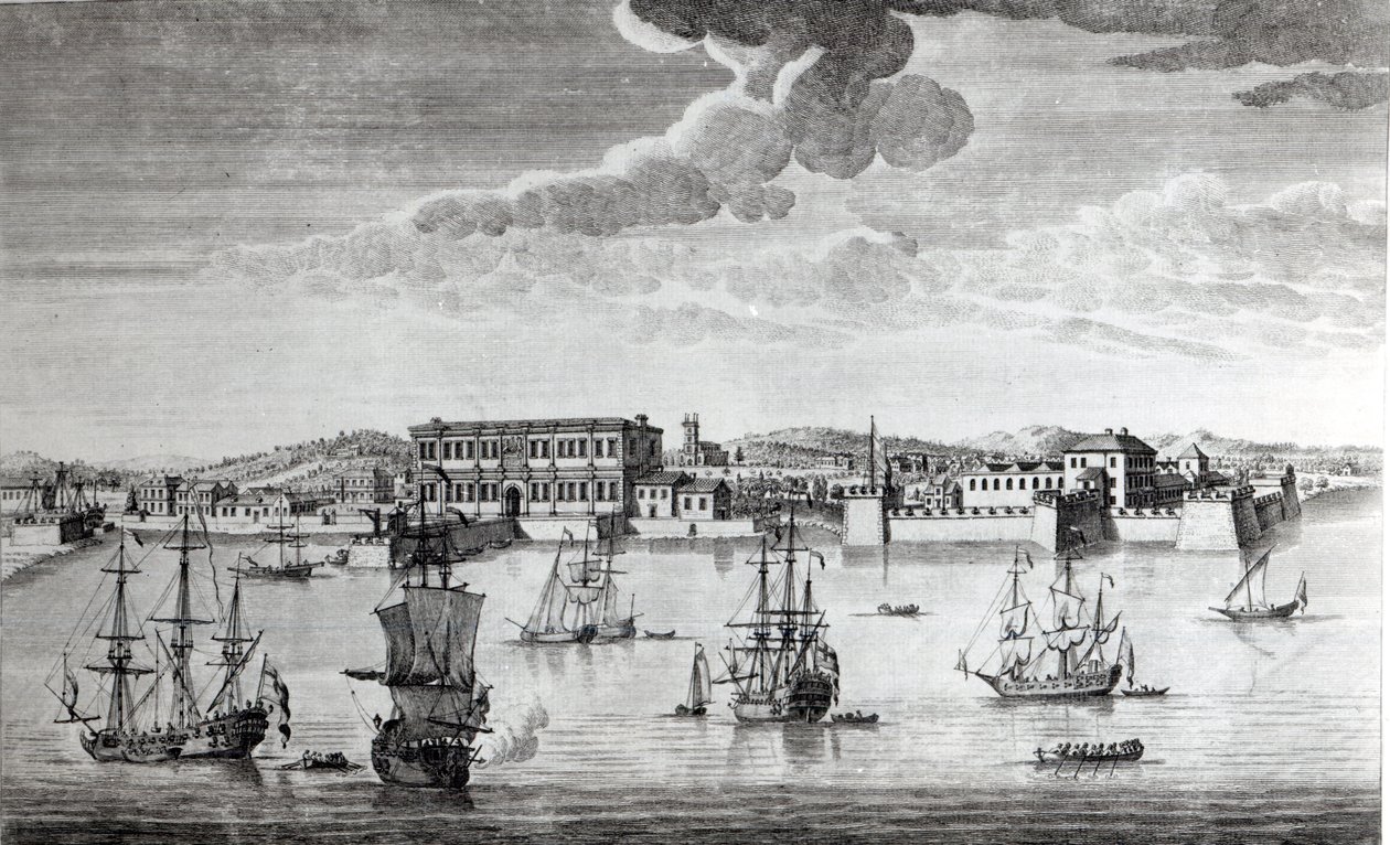 Bombay på Malabar-kysten tilhørende East India Company of England, 1754 af Jan van Ryne