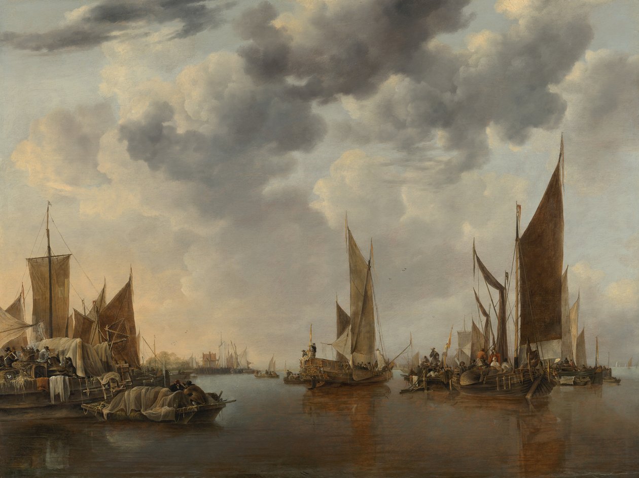 Seascape med skibe af Jan van de Cappelle
