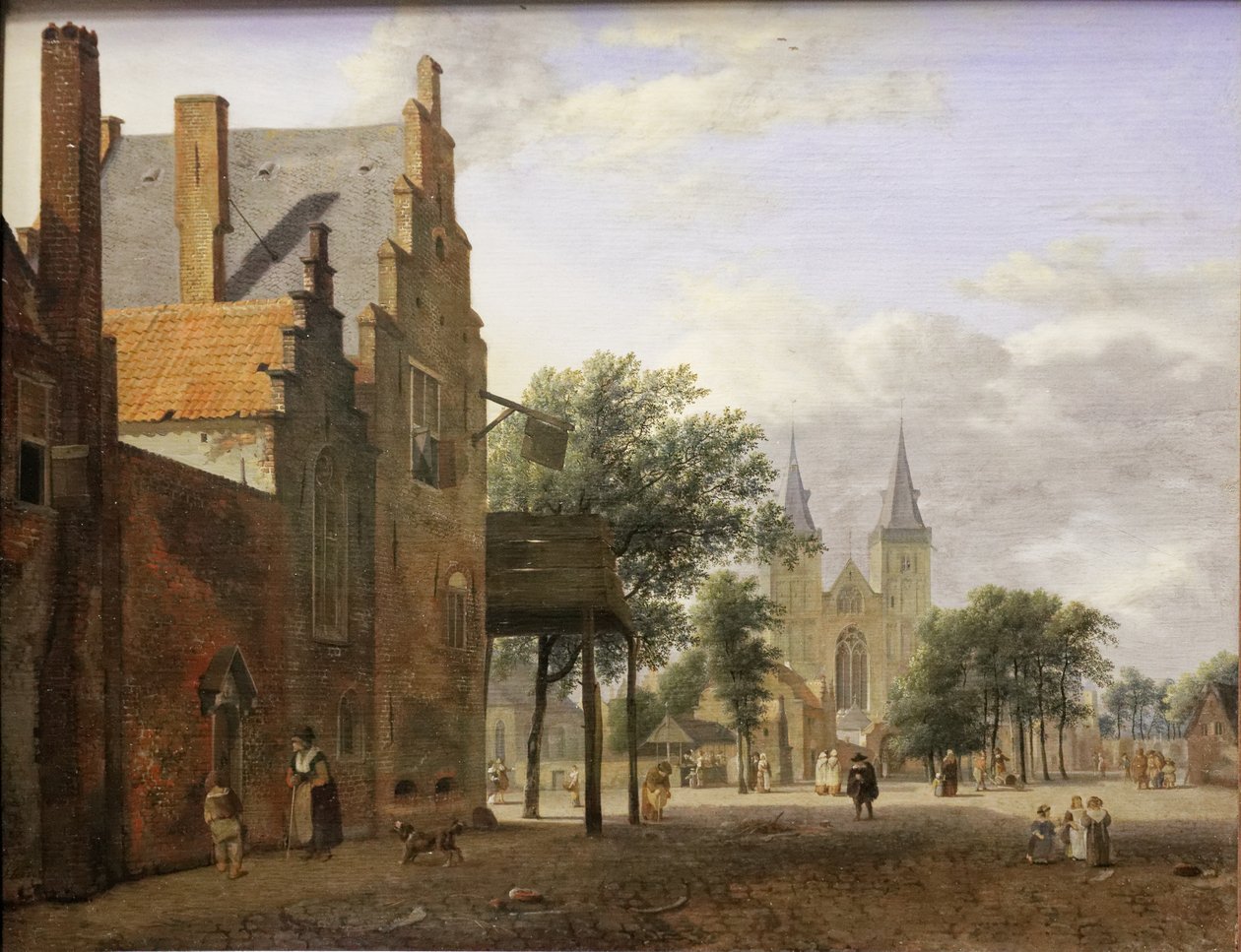 Saint-Victor-pladsen og kirken i Xanten af Jan van der Heyden