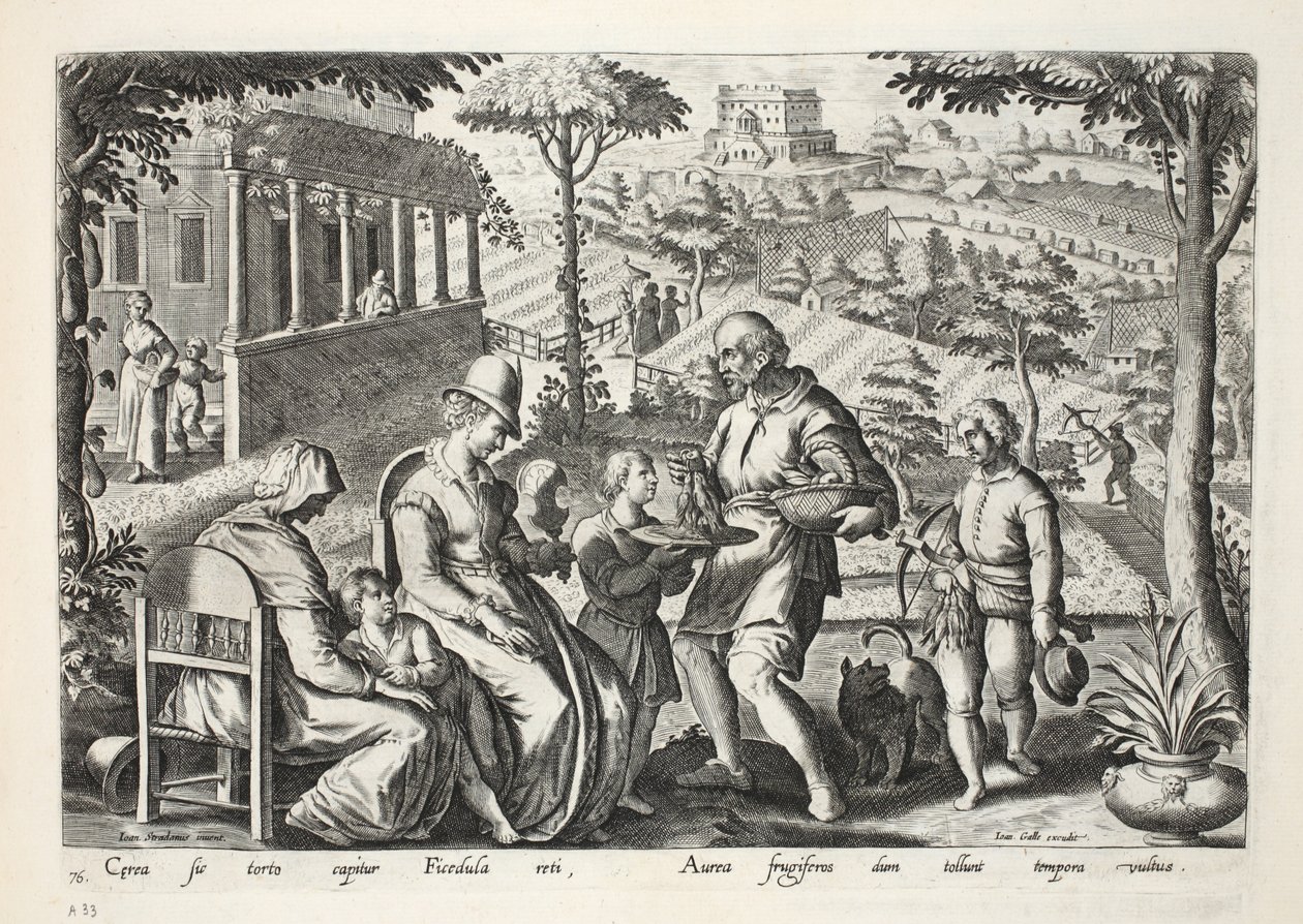 Fuglefangere, der sælger døde fugle, plade 76, illustration fra 