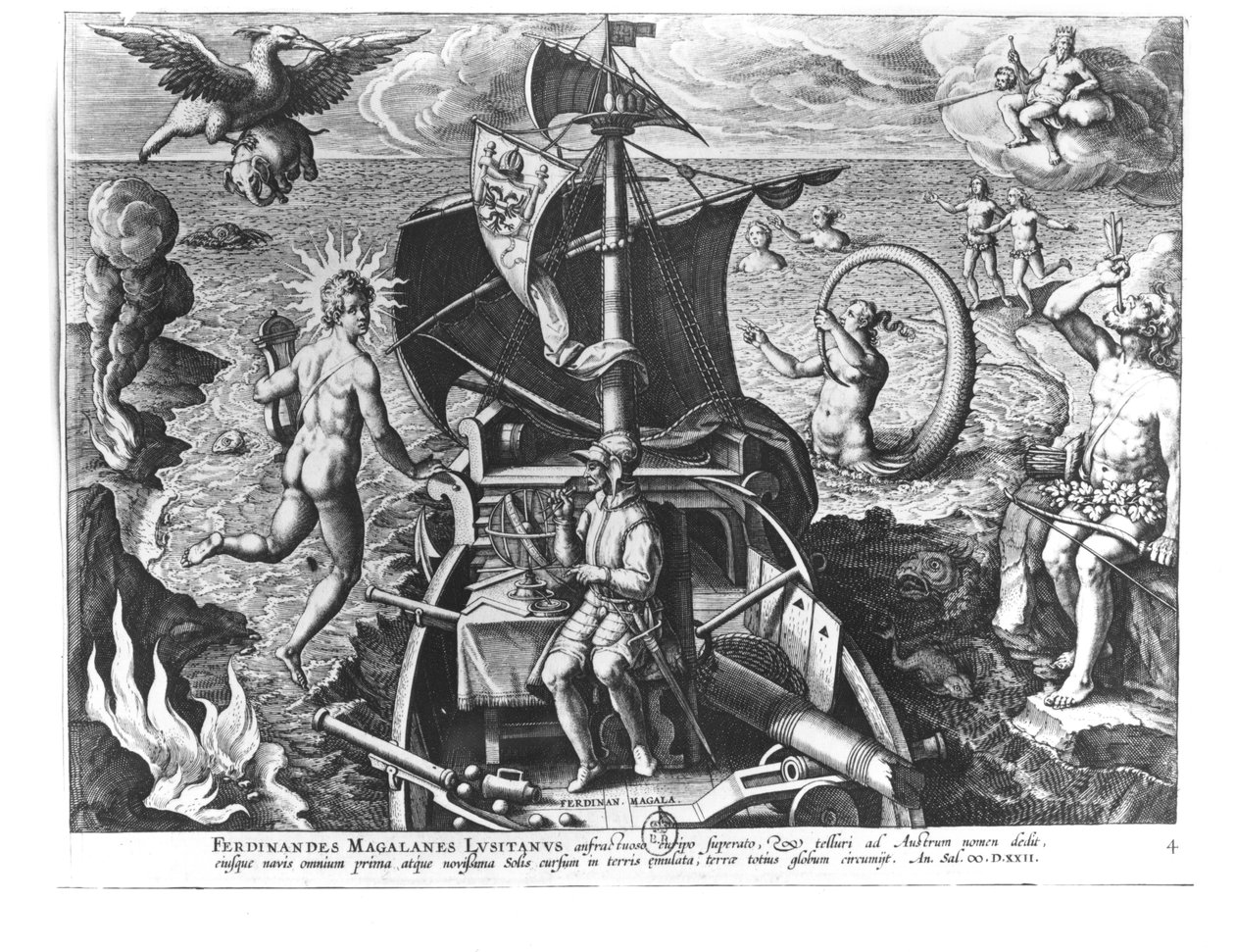 Ferdinand Magellan (ca. 1480-1521) ombord på sin karavel, 1522 af Jan van der Straet