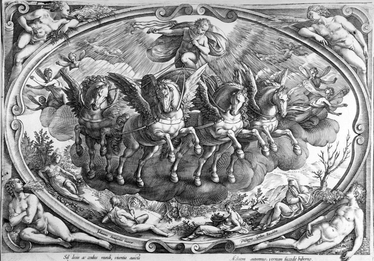 De fire årstider, graveret af Philip Galle, ca. 1580 af Jan van der Straet