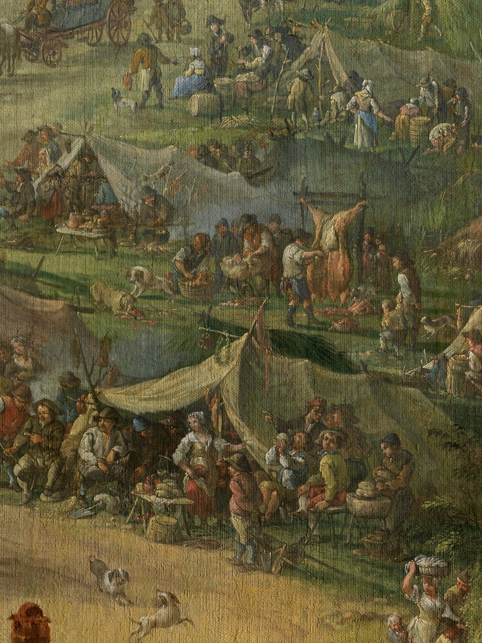 Detalje af udgravning af Gent-kanalen (olie på lærred) af Jan Anton Garemyn