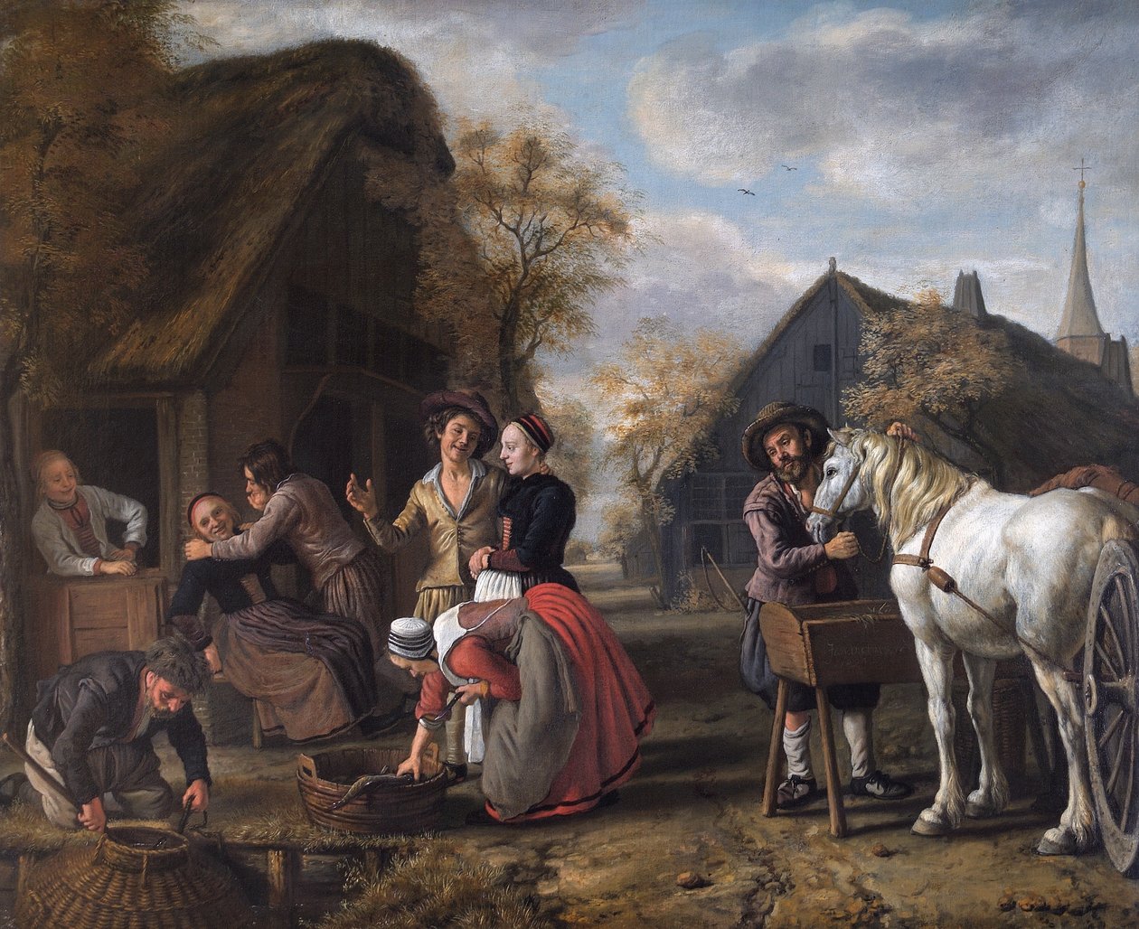 En landsbyscene af Jan (1620 76) Victors